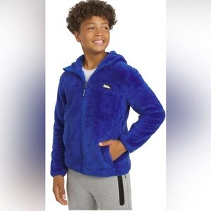 New with Tags Eddie Bauer Kids Blue Sherpa Fleece Hoodie Small 7/8